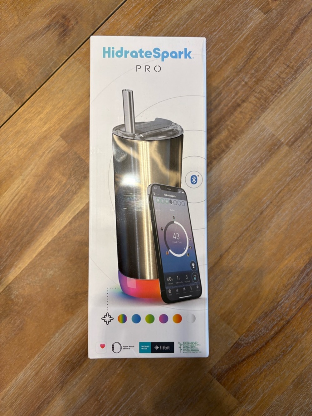 HidrateSpark PRO Smart Water Bottle - Stainless Steel (Black/Gray)